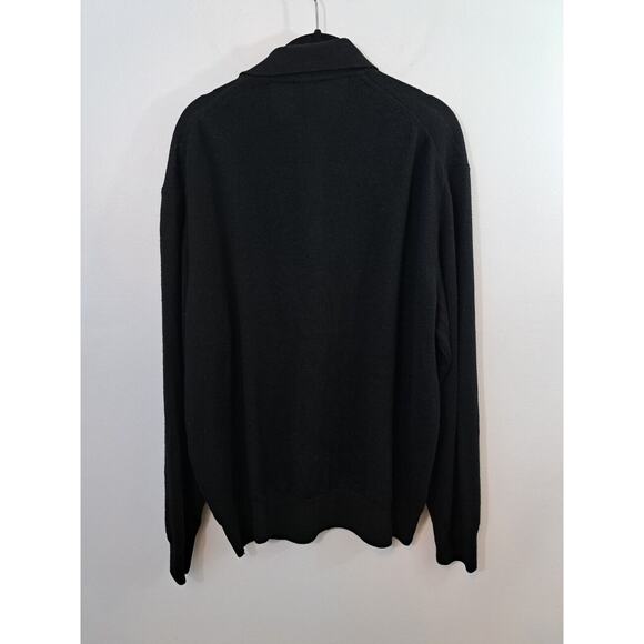 Linea Uomo Men's Vintage Black Wool Sweater W/ Collar Size Large - Picture 2 of 4